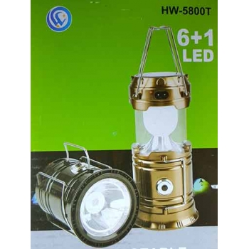 Фонарь Кемпинг HS-5900T(1w+6LED, power-bank, встроенный аккумулятор + солнечная батарея)