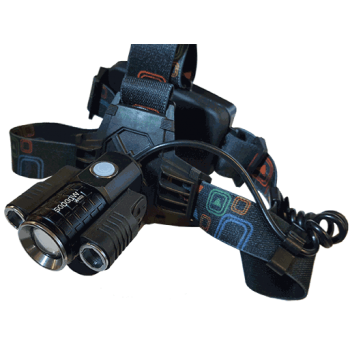 Фонарь на голову аккумуляторный W602-T6+2D (1мощный диод T6+2D, 2 аккумулятора)