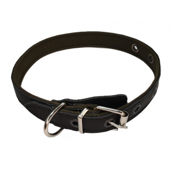 Ошейник 25мм/50см (кожа+брезент) ЛОТУС