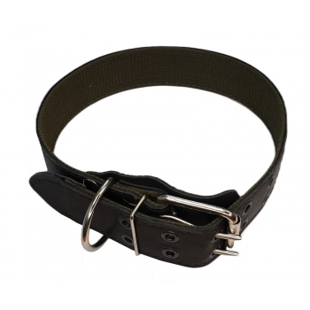Ошейник 45мм/65см (кожа+брезент) ЛОТУС
