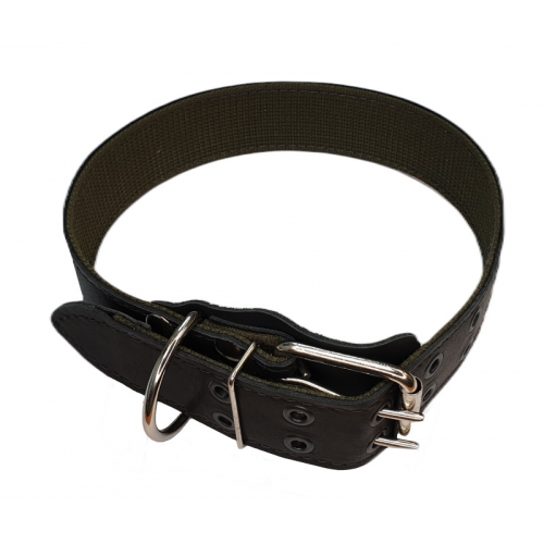 Ошейник 45мм/65см (кожа+брезент) 