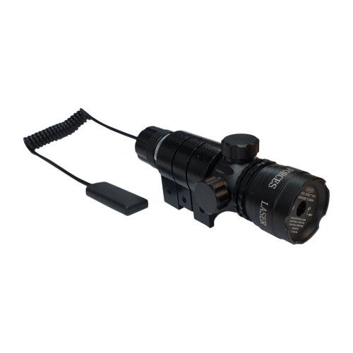 Лазерный аккумуляторный целеуказатель (зеленый луч) с 2 видами креплений и выносной кнопкой