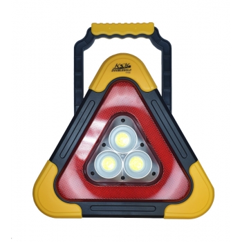 Фонарь (знак большой) HB7709 дорожно-аварийный аккумуляторный, с Power-Bank и солнечной батареей