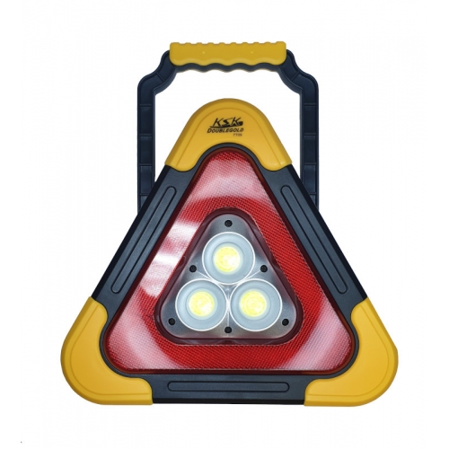 Фонарь (знак большой) HB7709 дорожно-аварийный аккумуляторный, с Power-Bank и солнечной батареей