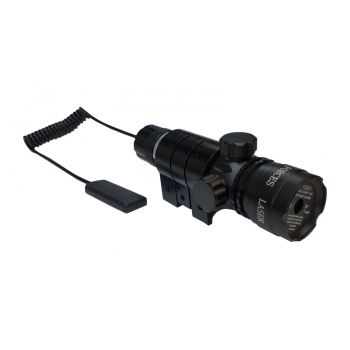 Лазерный аккумуляторный целеуказатель (красный луч) с 2 видами креплений и выносной кнопкой