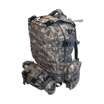 Рюкзак 40л тактический походный c подсумками, цвет светло серый цифра (BL002С)