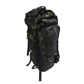 Рюкзак 60л рейдовый со съемным каркасом и дождевиком, цвет черно-зеленый камуфляж (DL211G)