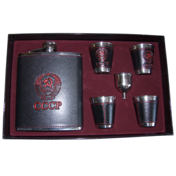 Набор подарочный (фляжка + 4 стак + воронка) большой
