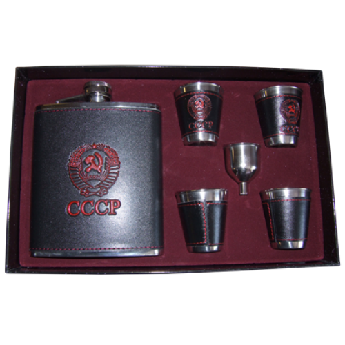 Набор подарочный (фляжка + 4 стак + воронка) большой
